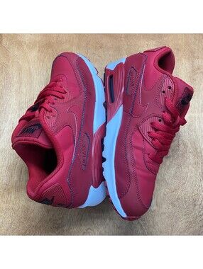 Nike Air Max 90 Shoes Youth Sz 7 Y Red White Athletic Casual Sneakers 833412-600